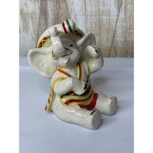 Lenox Fiesta Fun Elephant Figurine Ceramic‎ Sombrero Maracas Vintage